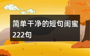 簡(jiǎn)單干凈的短句閨蜜222句