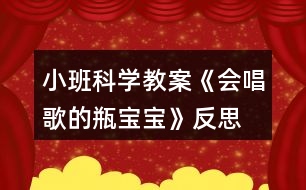 小班科學(xué)教案《會(huì)唱歌的瓶寶寶》反思