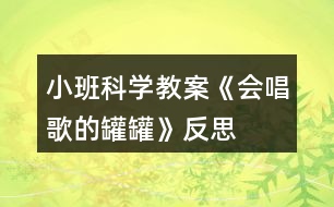 小班科學(xué)教案《會唱歌的罐罐》反思