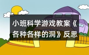 小班科學游戲教案《各種各樣的洞》反思