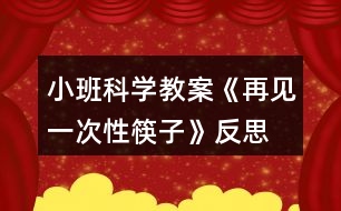 小班科學(xué)教案《再見(jiàn)一次性筷子》反思