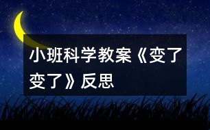 小班科學教案《變了變了》反思