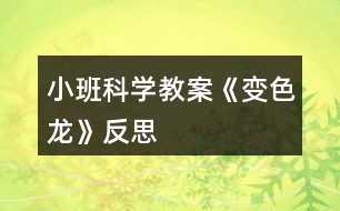 小班科學(xué)教案《變色龍》反思