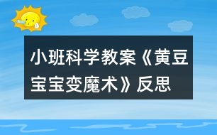 小班科學教案《黃豆寶寶變魔術》反思