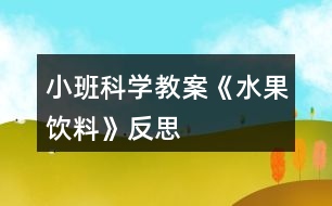 小班科學(xué)教案《水果飲料》反思