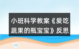 小班科學(xué)教案《愛(ài)吃蔬果的瓶寶寶》反思