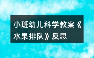 小班幼兒科學(xué)教案《水果排隊(duì)》反思