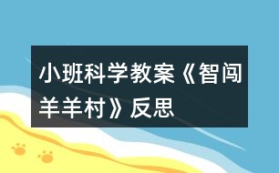 小班科學(xué)教案《智闖羊羊村》反思