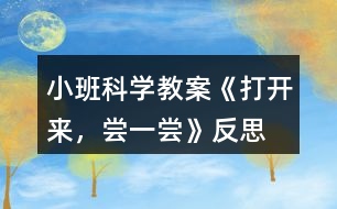 小班科學(xué)教案《打開來，嘗一嘗》反思