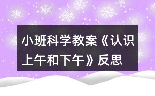 小班科學教案《認識上午和下午》反思