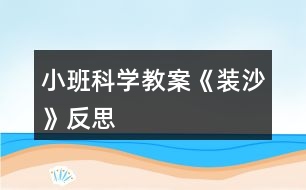 小班科學(xué)教案《裝沙》反思