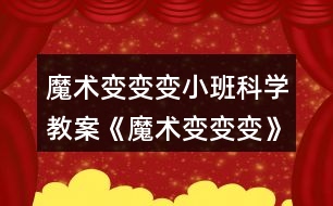 魔術(shù)變變變小班科學(xué)教案《魔術(shù)變變變》教案反思