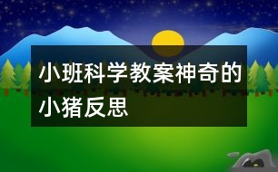 小班科學(xué)教案神奇的小豬反思