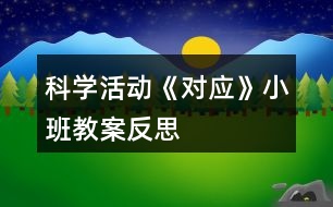 科學(xué)活動《對應(yīng)》小班教案反思