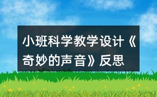 小班科學(xué)教學(xué)設(shè)計《奇妙的聲音》反思