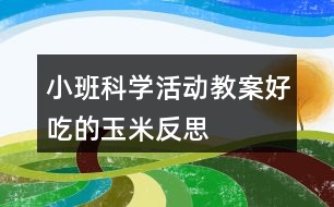 小班科學(xué)活動教案好吃的玉米反思