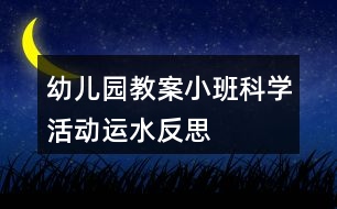 幼兒園教案小班科學活動運水反思