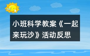 小班科學(xué)教案《一起來玩沙》活動反思