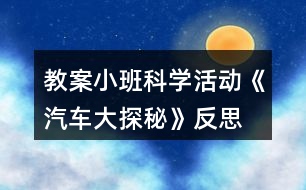 教案小班科學(xué)活動《汽車大探秘》反思