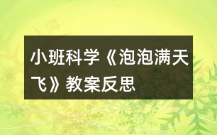 小班科學《泡泡滿天飛》教案反思