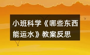 小班科學(xué)《哪些東西能運(yùn)水》教案反思