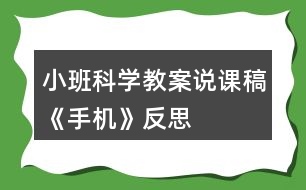 小班科學(xué)教案說課稿《手機(jī)》反思