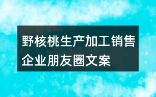 野核桃生產(chǎn)、加工、銷售企業(yè)朋友圈文案32句