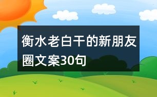 衡水老白干的新朋友圈文案30句