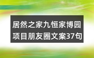 居然之家九恒家博園項(xiàng)目朋友圈文案37句