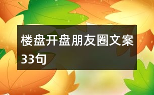 樓盤開盤朋友圈文案33句