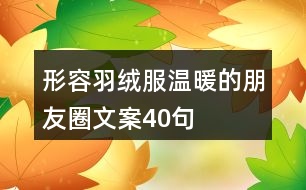 形容羽絨服溫暖的朋友圈文案40句