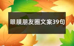 眼膜朋友圈文案39句