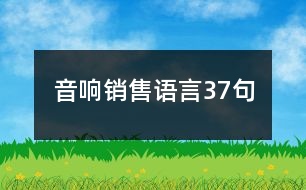 音響銷售語言37句