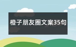 橙子朋友圈文案35句