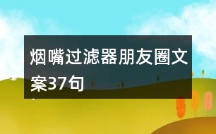 煙嘴過(guò)濾器朋友圈文案37句