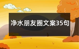 凈水朋友圈文案35句