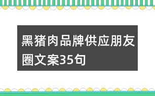 黑豬肉品牌供應朋友圈文案35句