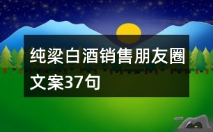 純梁白酒銷售朋友圈文案37句