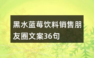 黑水藍(lán)莓飲料銷售朋友圈文案36句