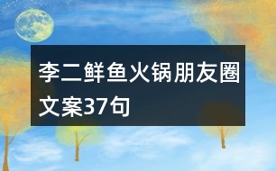 李二鮮魚火鍋朋友圈文案37句