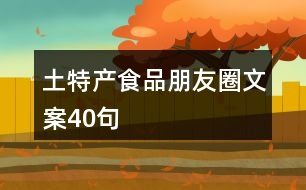 土特產(chǎn)食品朋友圈文案40句