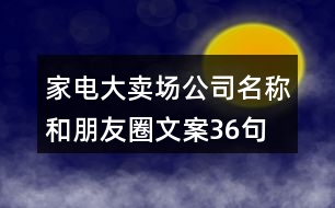 家電大賣場(chǎng)公司名稱和朋友圈文案36句