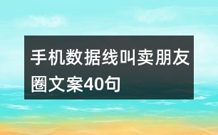 手機(jī)數(shù)據(jù)線叫賣(mài)朋友圈文案40句