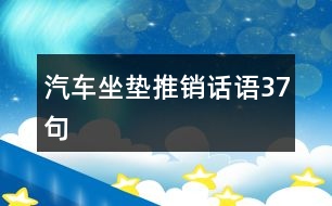 汽車坐墊推銷話語(yǔ)37句