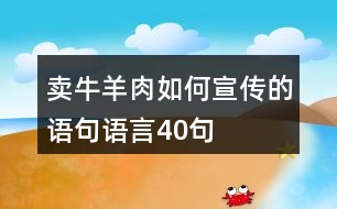 賣牛羊肉如何宣傳的語(yǔ)句語(yǔ)言40句