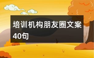 培訓(xùn)機構(gòu)朋友圈文案40句