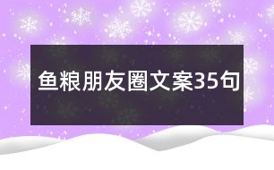 魚糧朋友圈文案35句