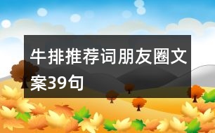 牛排推薦詞、朋友圈文案39句