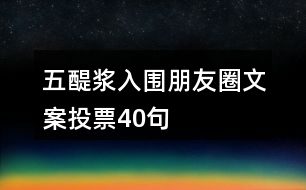 五醍漿入圍朋友圈文案投票40句