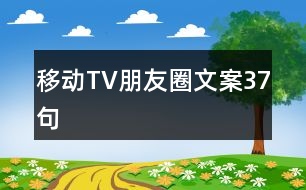 移動(dòng)TV朋友圈文案37句